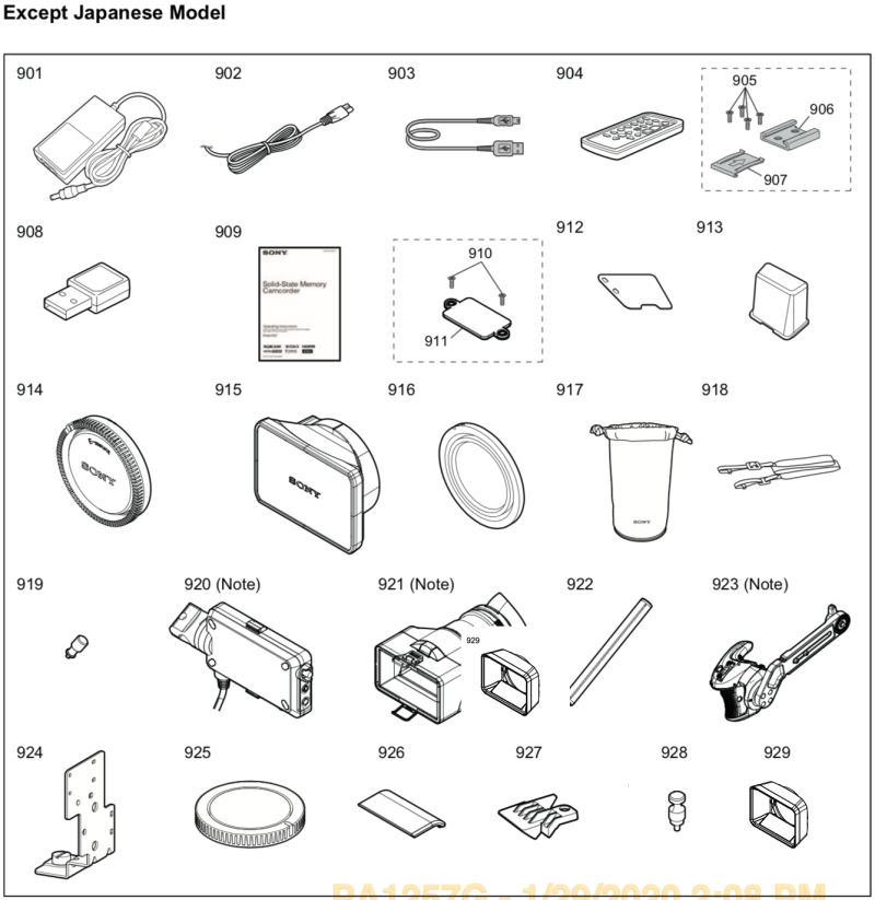 pièce détachée sony Partie 7 : ACCESSOIRES D'ORIGINE :