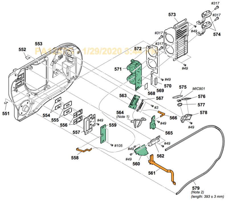 pièce détachée sony Partie 6 : CARENAGE Chassis latéral droit :