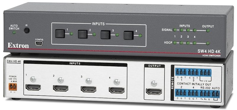 Triaxe Extron - SW4 HD 4K - Sélecteur HDMI quatre entrées