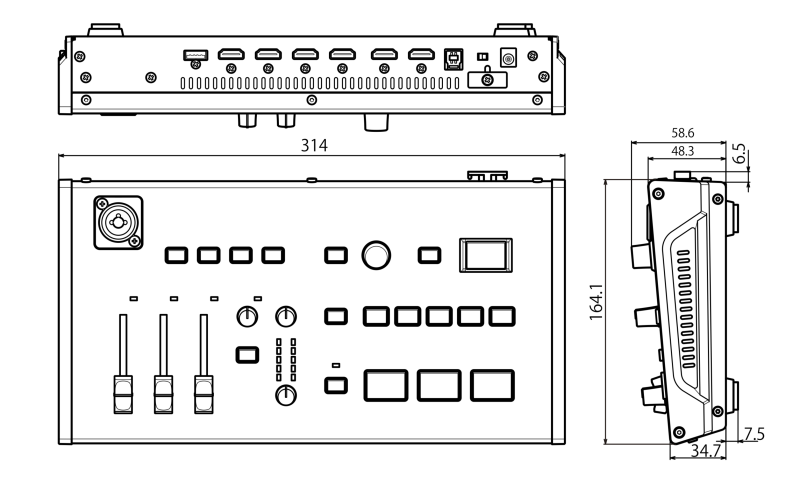 Roland - VR-1HD : Mélangeur de streaming dimensions