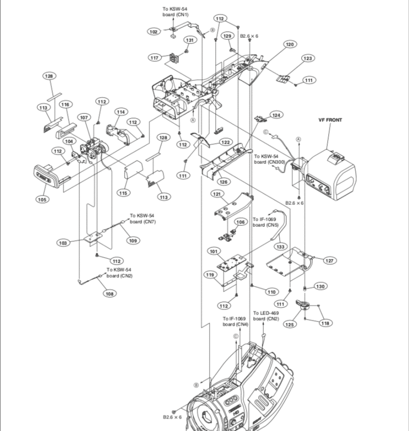 pièce détachée sony Partie 1 : POIGNEE HAUTE Handle Section, micro interne :