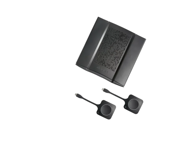 Produit ClickShare avec deux adaptateurs USB-C